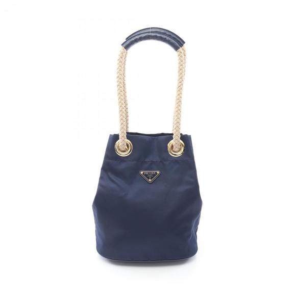 Prada Re-Nylon Tessuto Rope Mariner Small Bucket Bag Shoulder Nylon Women's Navy - Picture 1 of 7
